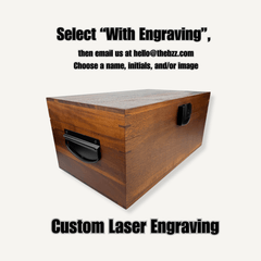 custom laser engraving - XL Dark Wood Bzz Box (Treasure Chest) - Bzz Box