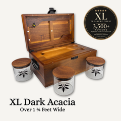 Bzz Box™ XL Dark Wood Treasure Chest — Extra Large Lockable Acacia Stash Box - Bzz Box - 3500 five-star reviews across the collection