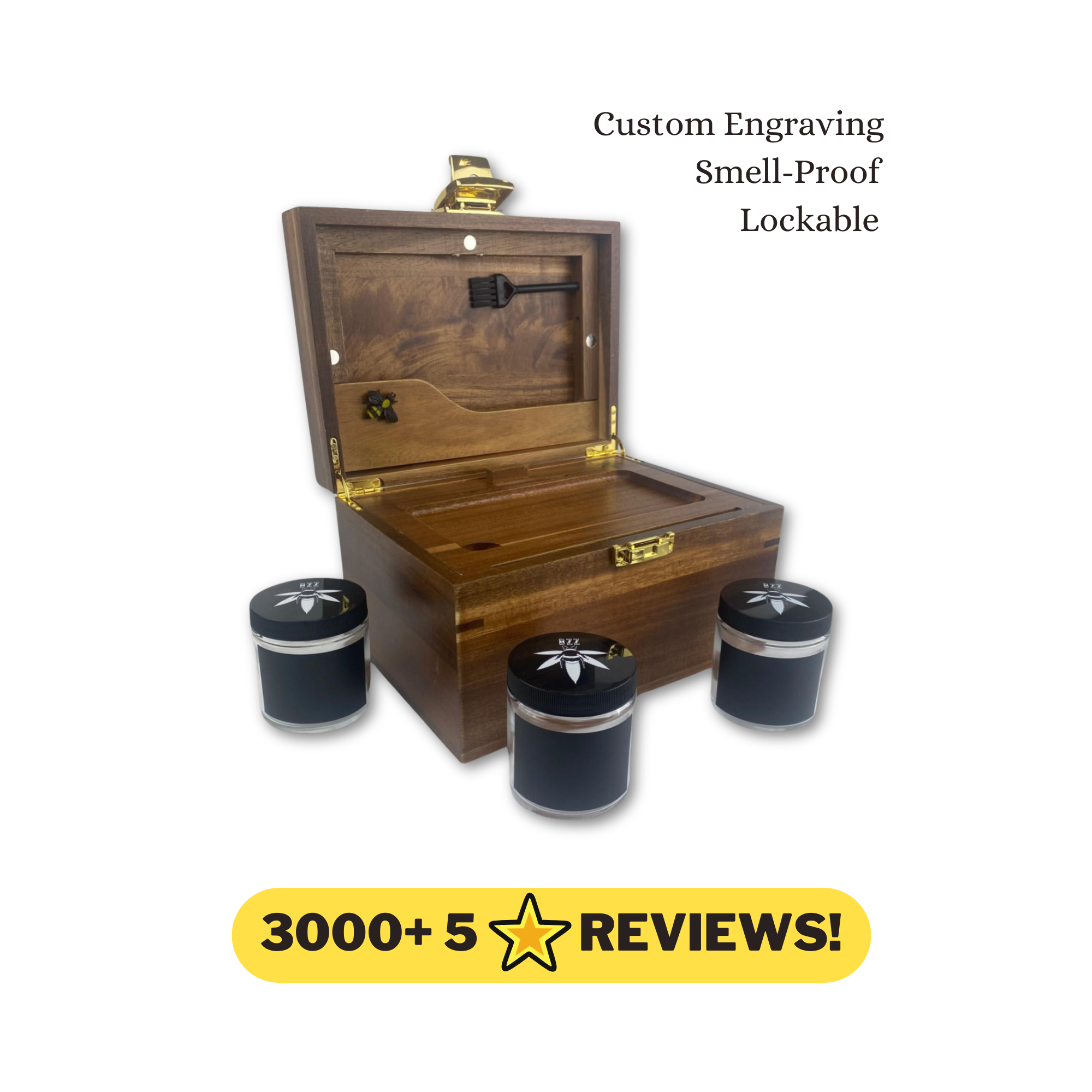 OG Dark Wood Bzz Box (Stash Box)