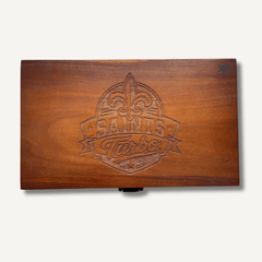 custom laser engraved - XL Dark Wood Bzz Box (Treasure Chest) - Bzz Box