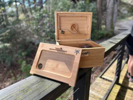 Large Bzz Box complete with stash jars, bamboo tray, chalk marker, and plenty of room for storage