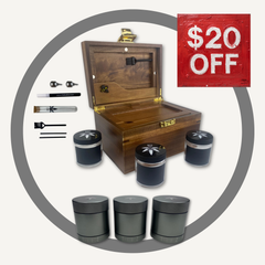 Dark Wood BzzBox + 3 Gun Metal Jars - Save $20