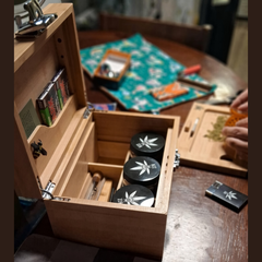 OG BzzBox - Lockable Smell-Proof Stash Box - Precision Construction, Airtight Jars, Built-in Rolling Tray