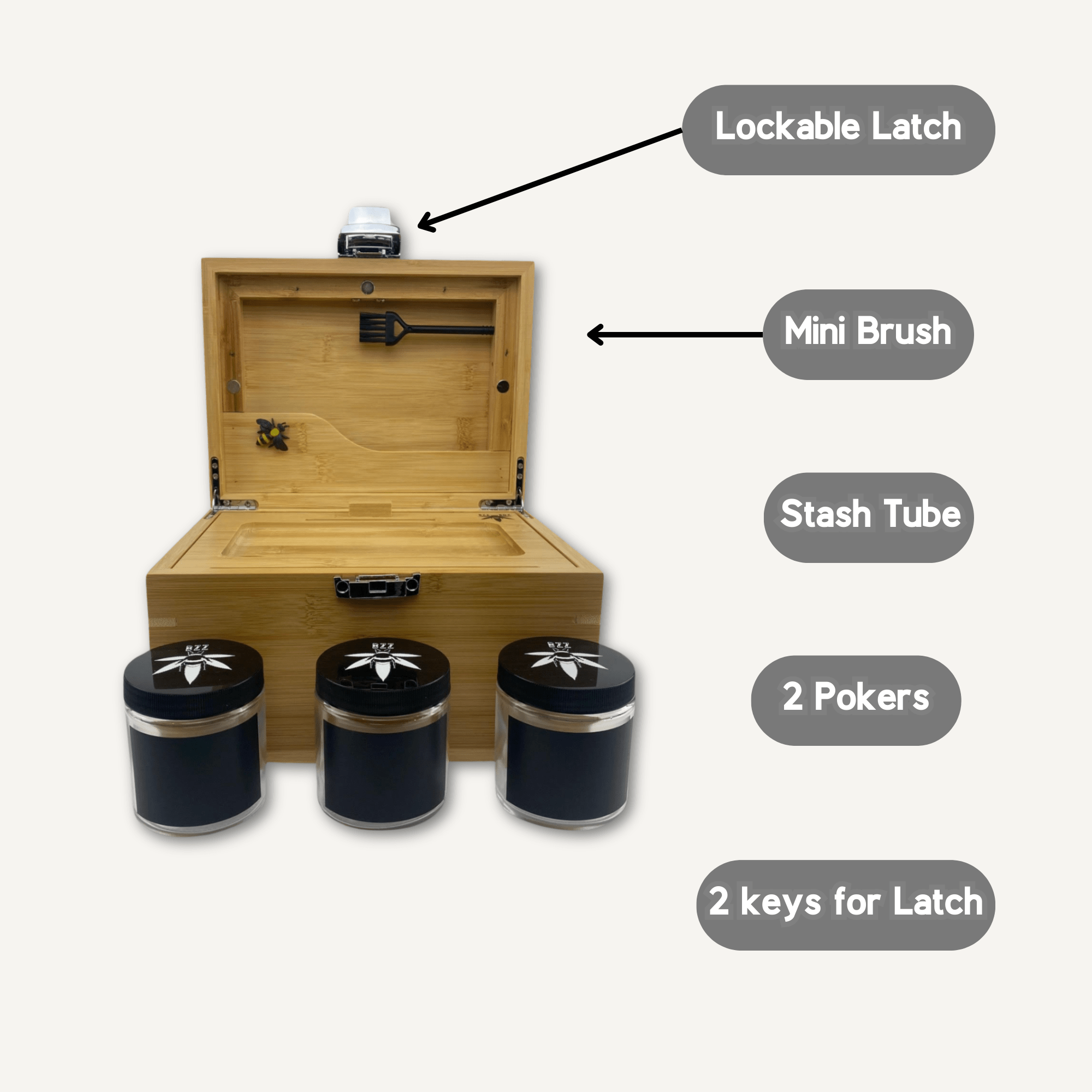 OG BzzBox - Large Bamboo Lockable Smell-Proof Stash Box – Bzz Box OG BzzBox - Large Bamboo Lockable Smell-Proof Stash Box – Bzz Box