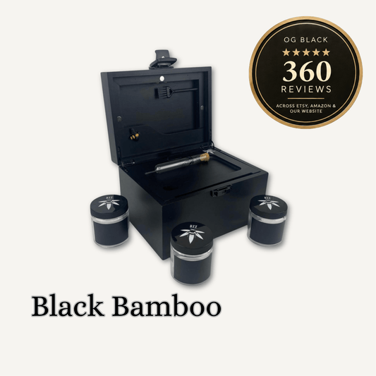 Bzz Box™ OG Black Bamboo Stash Box — Lockable & Smell-Resistant - Bzz Box