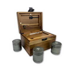 Dark Wood BzzBox + 3 Gun Metal Jars - Save $20