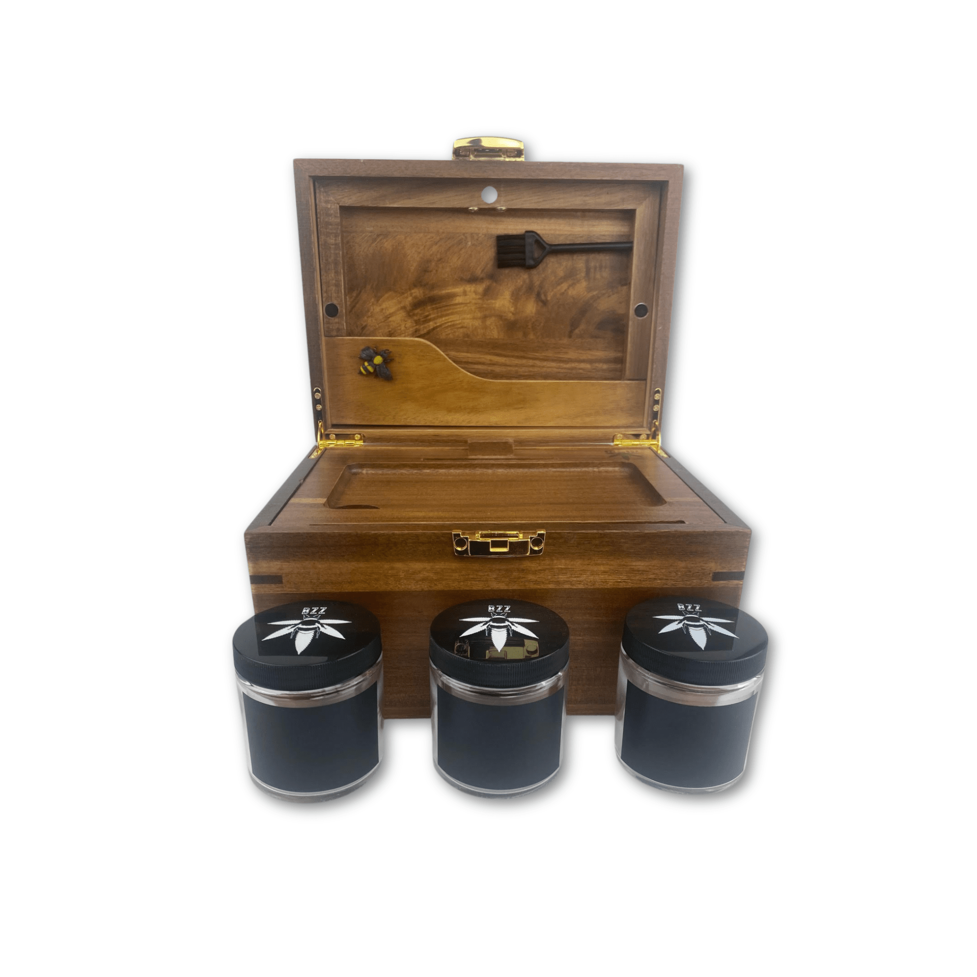 OG Dark Wood Bzz Box -Acacia Lockable Smell-Proof Stash Box OG Dark Wood Bzz Box -Acacia Lockable Smell-Proof Stash Box