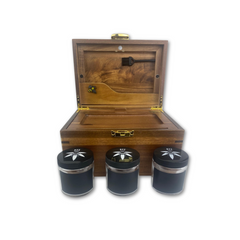 Dark Wood BzzBox + 3 Gun Metal Jars - Save $20
