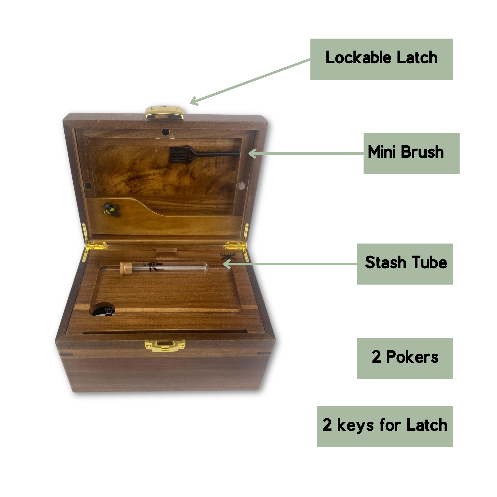 OG Dark Wood Bzz Box (Stash Box)