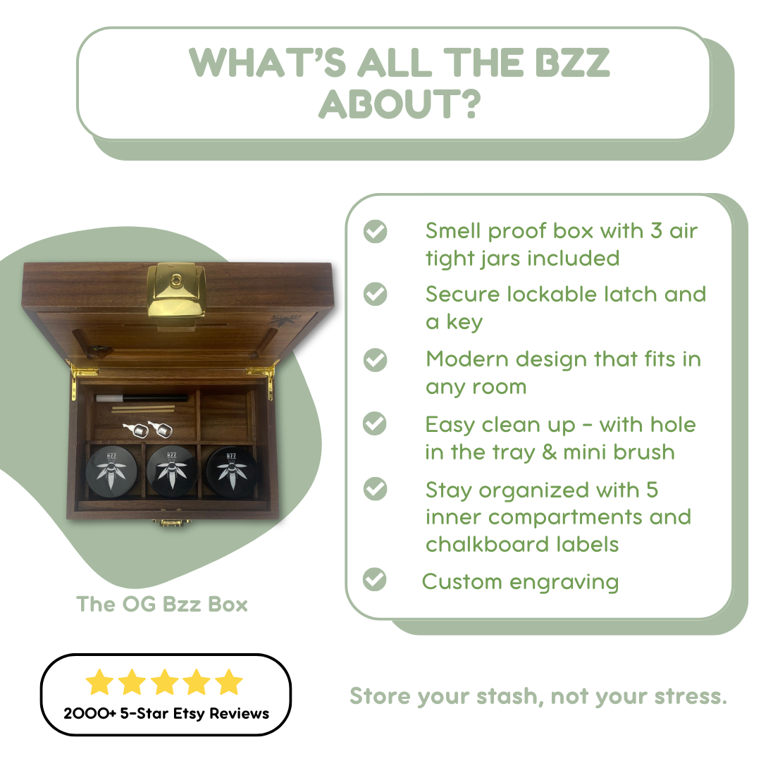 OG Dark Wood Bzz Box (Stash Box)