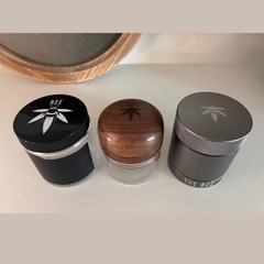 Walnut Grinder + Gun Metal Stash Jar + free Glass Stash Jar - Save 15%