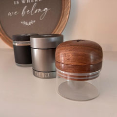 Walnut Grinder + Gun Metal Stash Jar + free Glass Stash Jar - Save 15%