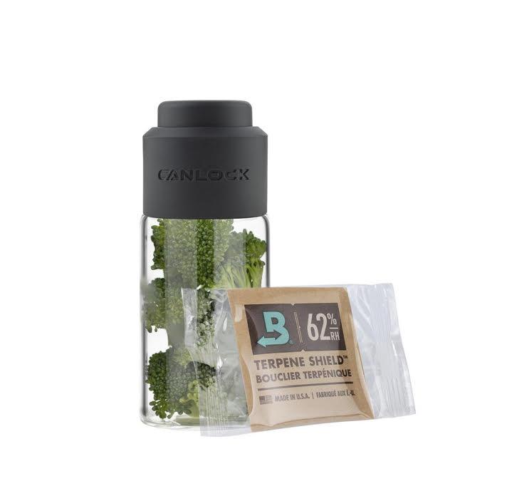 Canlock stash jar that will help keep your herbs fresh much longer than traditional storage.