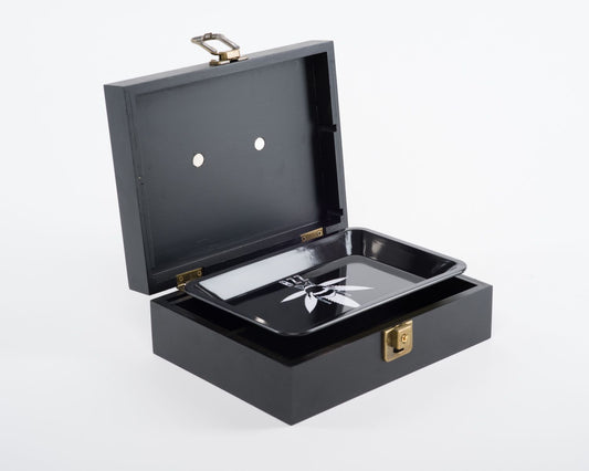 black travel stash box